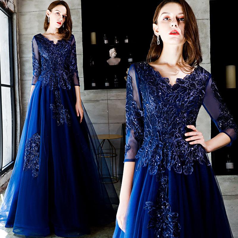 Royal blue dress - WOMONA.COM