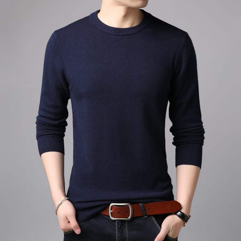 Round Neck Sweater Men - WOMONA.COM