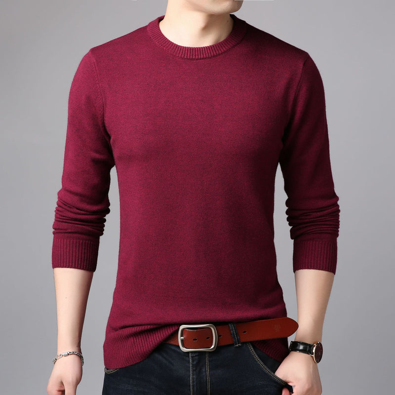 Round Neck Sweater Men - WOMONA.COM