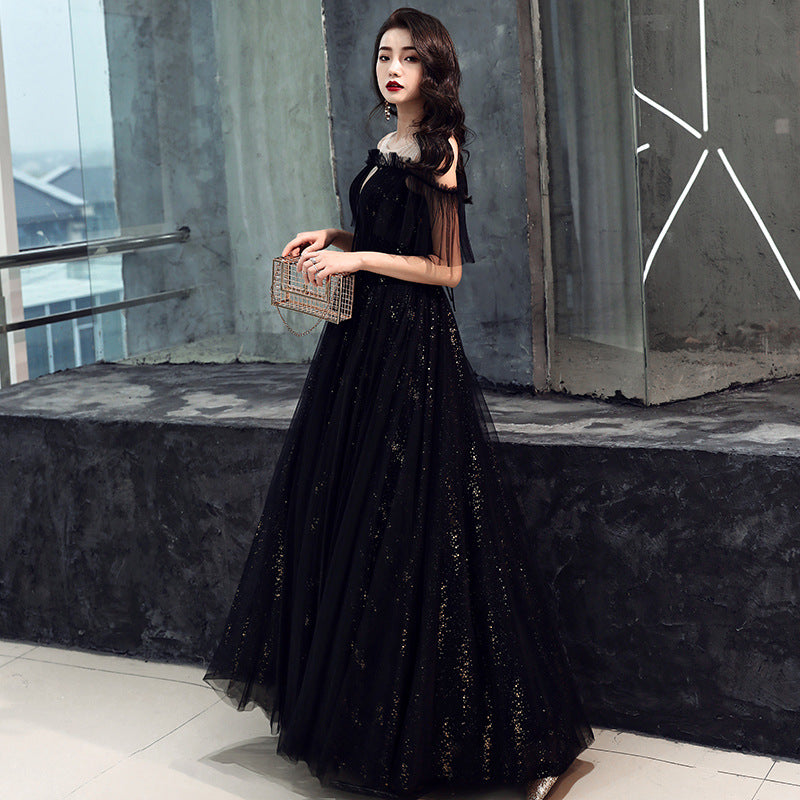 Black Long Evening Dress - WOMONA.COM