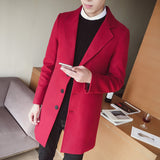 Slim-fit woolen men's trench coat - WOMONA.COM