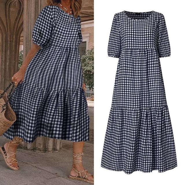 Summer Dress 2023 Women Casual Short Sleeve Dresses Pink - WOMONA.COM