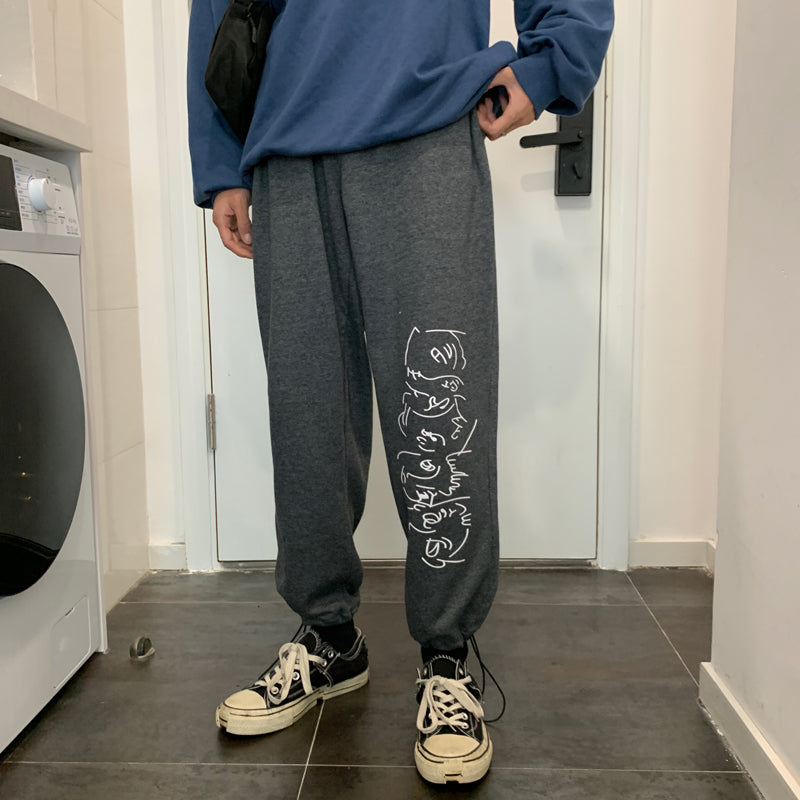 Casual Men's Loose Sports Printed Sweatpants - WOMONA.COM