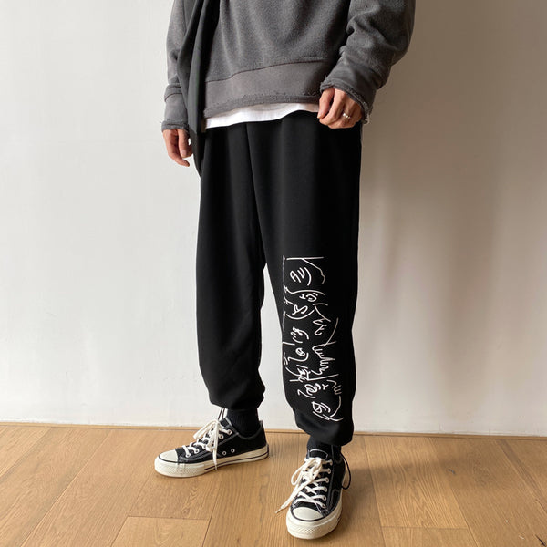 Casual Men's Loose Sports Printed Sweatpants - WOMONA.COM