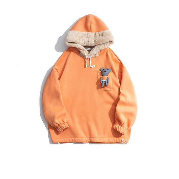 Bear Plush Hooded Sweater - WOMONA.COM