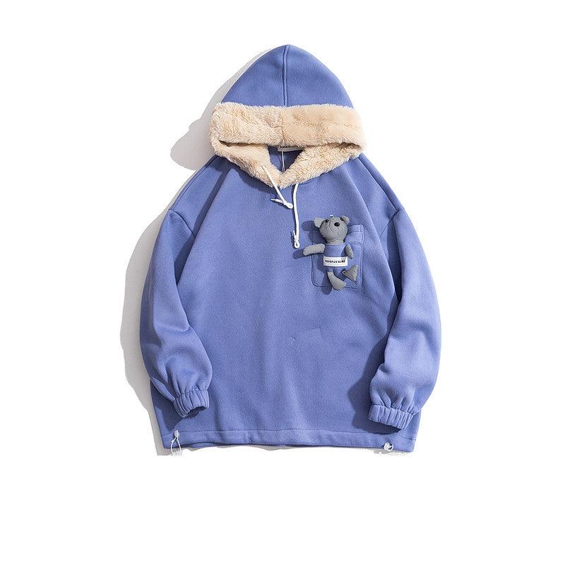 Bear Plush Hooded Sweater - WOMONA.COM