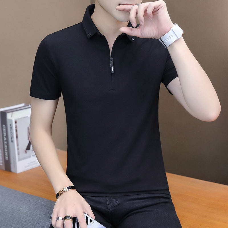 Trendy Cotton Short Sleeve T-shirt Men - WOMONA.COM