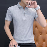 Trendy Cotton Short Sleeve T-shirt Men - WOMONA.COM