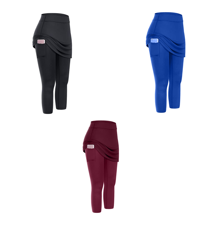 Elastic Sports Yoga Capris Skirts Legging - WOMONA.COM