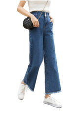 High-Waisted Straight-Leg Jeans - WOMONA.COM
