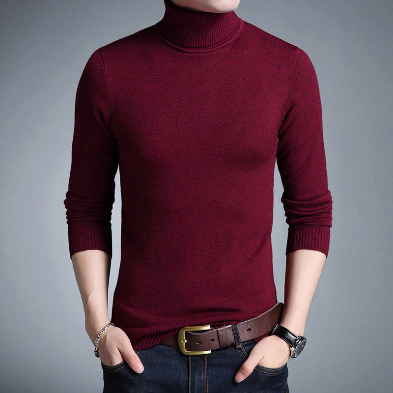 Fashion Slim High Neck Men's Sweater - WOMONA.COM