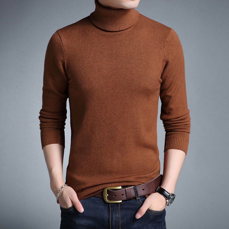 Fashion Slim High Neck Men's Sweater - WOMONA.COM