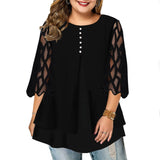 Plus Size Blouse Casual Women Tops - WOMONA.COM