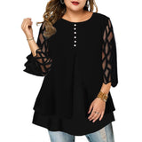 Plus Size Blouse Casual Women Tops - WOMONA.COM