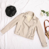 Slim Leather Jacket - WOMONA.COM