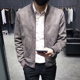 Short Casual Suede Jacket Men's - WOMONA.COM