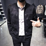 Short Casual Suede Jacket Men's - WOMONA.COM