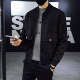 Short Casual Suede Jacket Men's - WOMONA.COM