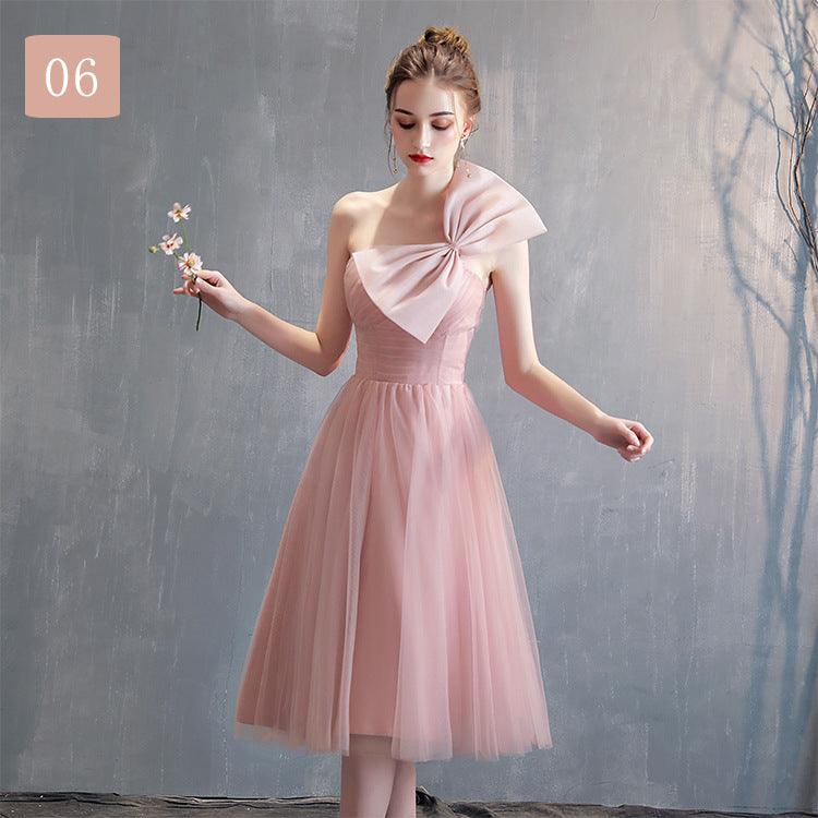 Simple Pink Evening Dress - WOMONA.COM