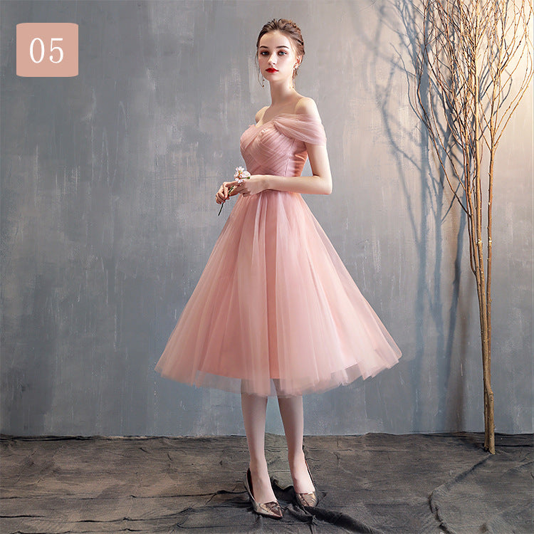 Simple Pink Evening Dress - WOMONA.COM
