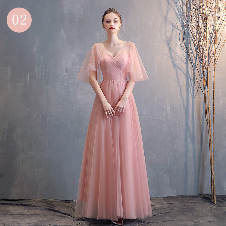 Simple Pink Evening Dress - WOMONA.COM