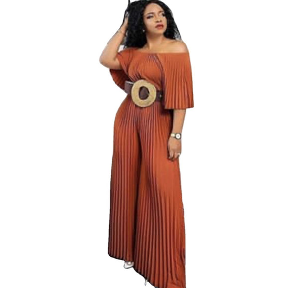 Solid Color Loose Jumpsuit - WOMONA.COM