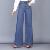 Casual Straight High Waist Loose Drape Jeans - WOMONA.COM