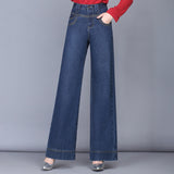 Casual Straight High Waist Loose Drape Jeans - WOMONA.COM