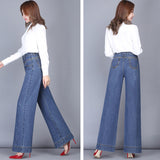 Casual Straight High Waist Loose Drape Jeans - WOMONA.COM