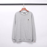 Chest Embroidered Round Neck Sweater - WOMONA.COM