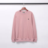 Chest Embroidered Round Neck Sweater - WOMONA.COM