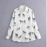 Animal Print Textured Shirt - WOMONA.COM