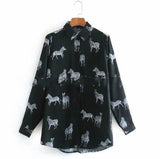 Animal Print Textured Shirt - WOMONA.COM