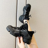 Black Samurai Sneakers  Korean Style Platform Shoes - WOMONA.COM