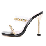 Chain Roman High-Heeled Women's Shoes - WOMONA.COM