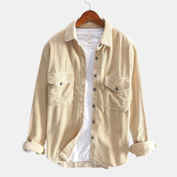 Corduroy Retro Shirt Men - WOMONA.COM