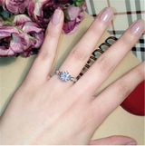 Crystal Rose Gold Six-claw Diamond Ring - WOMONA.COM