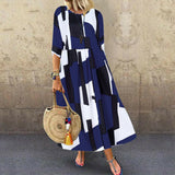 Printed Mid-Length Dress - WOMONA.COM