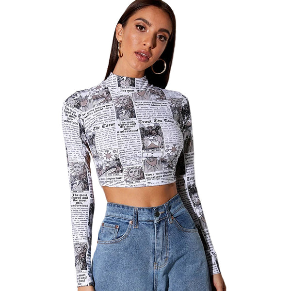 Fashion Printed Short T shirt Women - WOMONA.COM