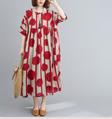 Plus Size Vintage Polka Dot Simmer Dress - WOMONA.COM