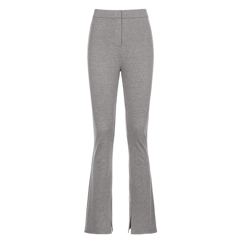 Skinny Slit Micro Trousers - WOMONA.COM