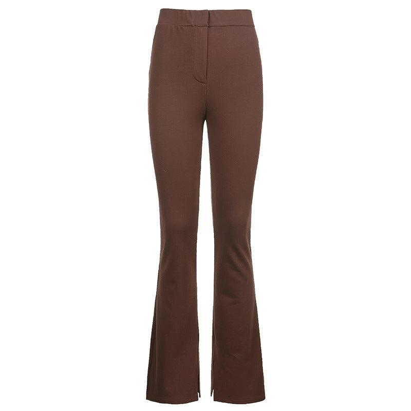 Skinny Slit Micro Trousers - WOMONA.COM