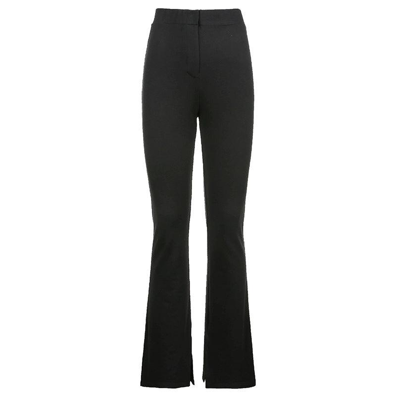 Skinny Slit Micro Trousers - WOMONA.COM