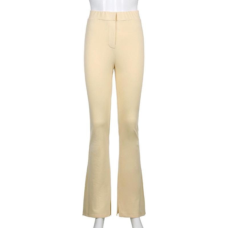 Skinny Slit Micro Trousers - WOMONA.COM