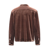 High Street Gold Velvet Shirt - WOMONA.COM