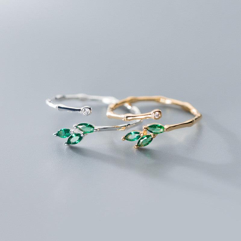 Leaf Diamond Open Hand Jewelry - WOMONA.COM