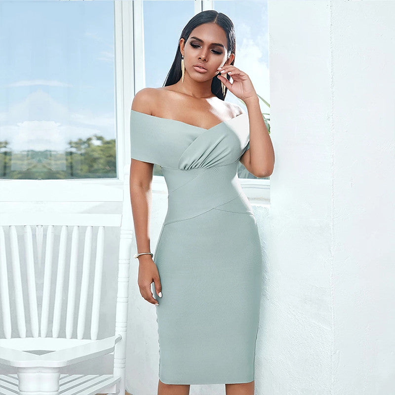 Off Shoulder Midi Club Party Dresses - WOMONA.COM