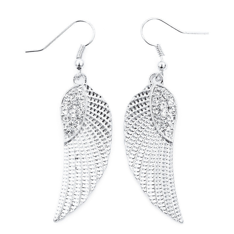 Diamond Angel Wings Earrings - WOMONA.COM