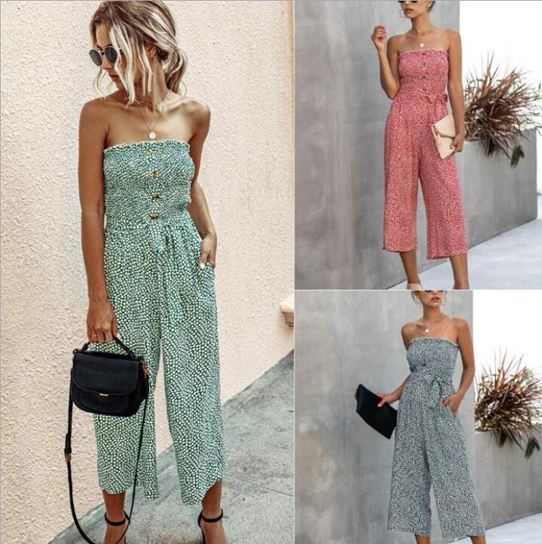 Printed Romper Women Jumpsuit - WOMONA.COM