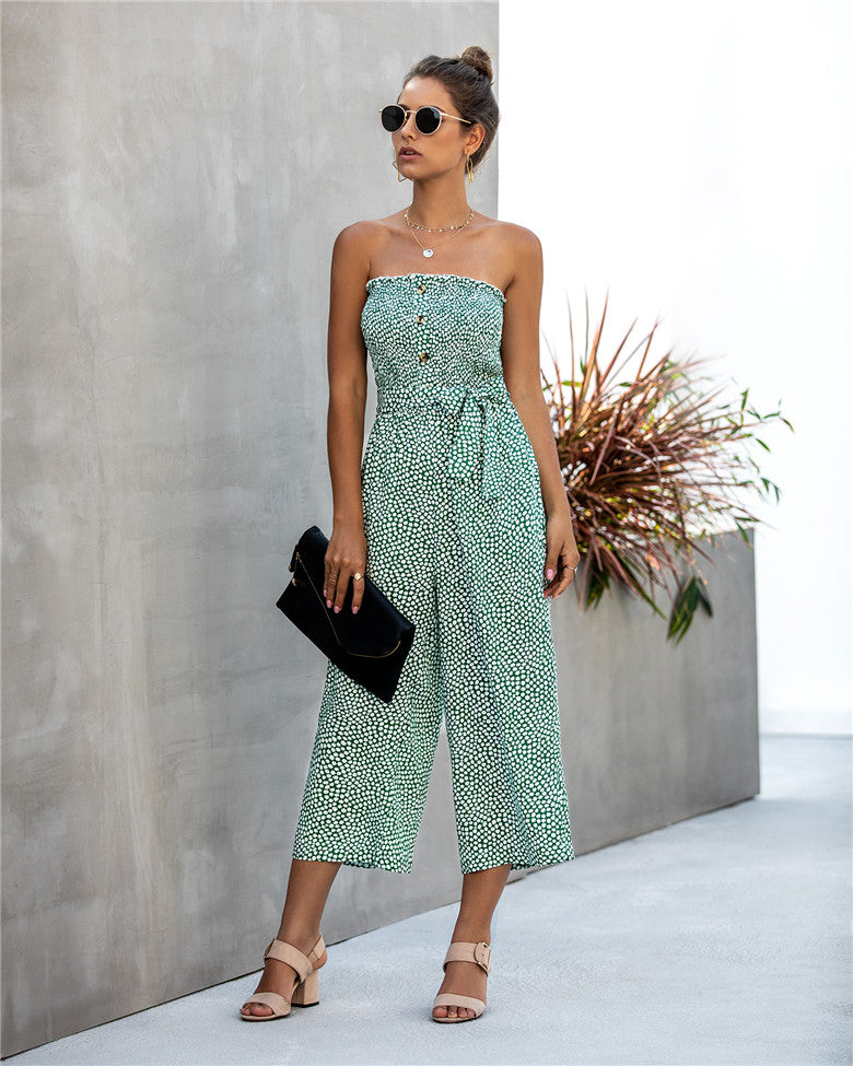 Printed Romper Women Jumpsuit - WOMONA.COM